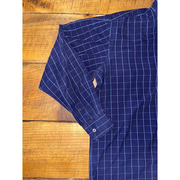 Mens Luciana Barbera Blue Dark Purple Soft Made in Italy Button Down Shirt L - Picture 3 of 6